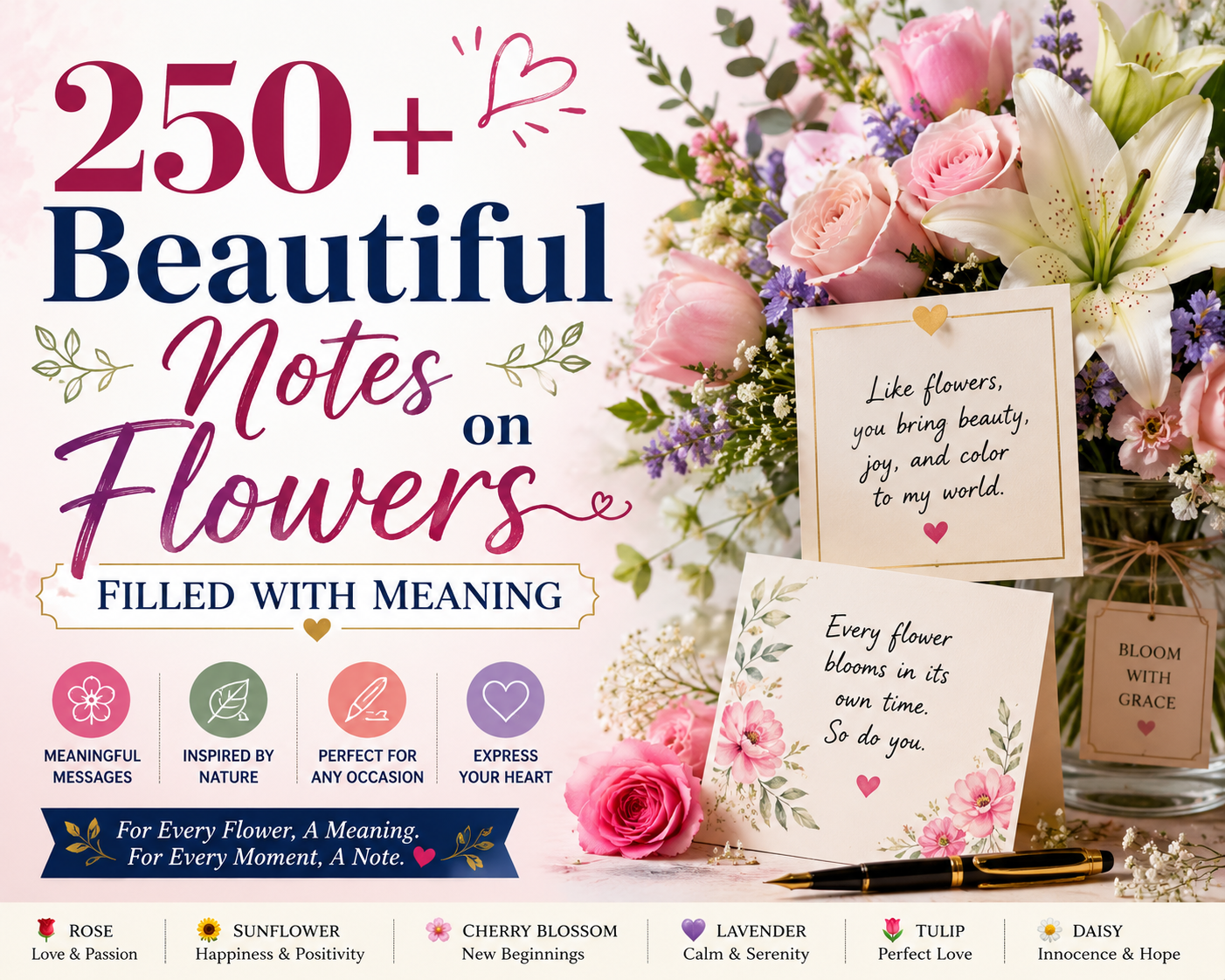 250+ Beautiful Notes on Flowers Filled with Meaning