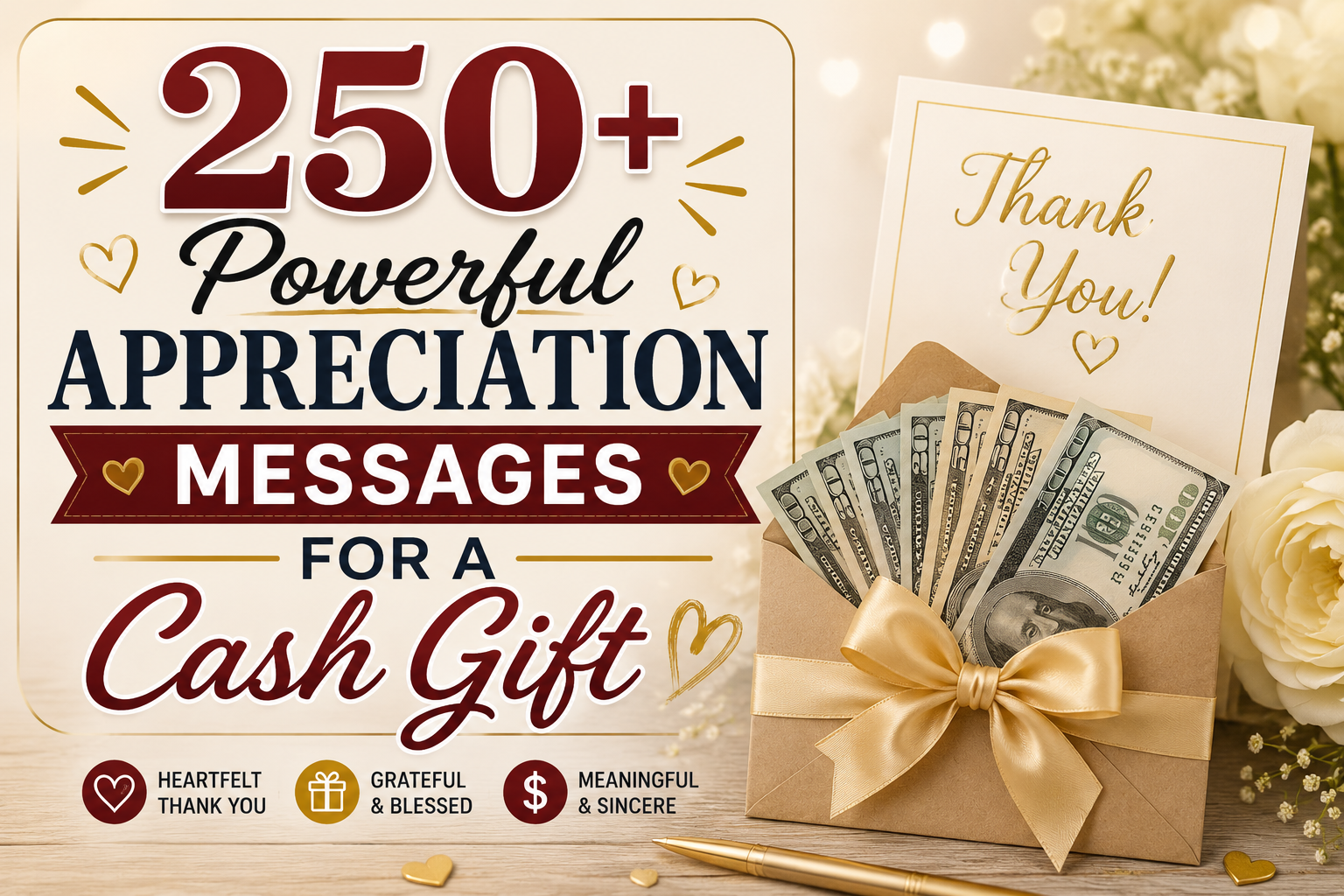 250+ Powerful Appreciation Messages for a Cash Gift
