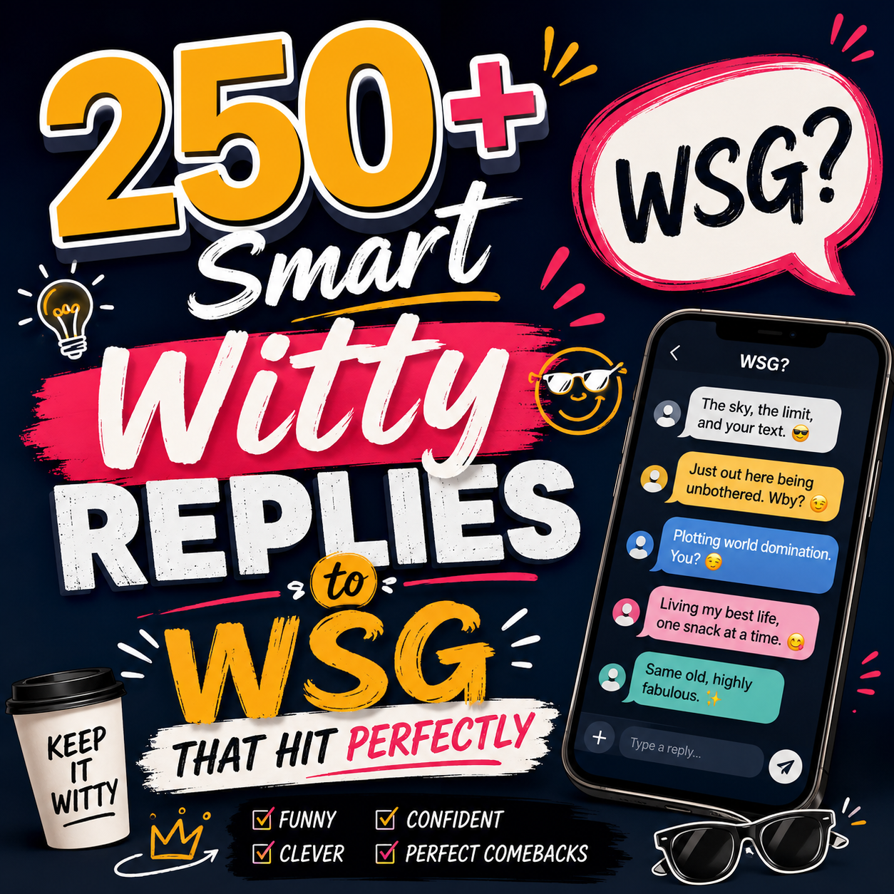 250+ Smart Witty Replies to WSG That Hit Perfectly