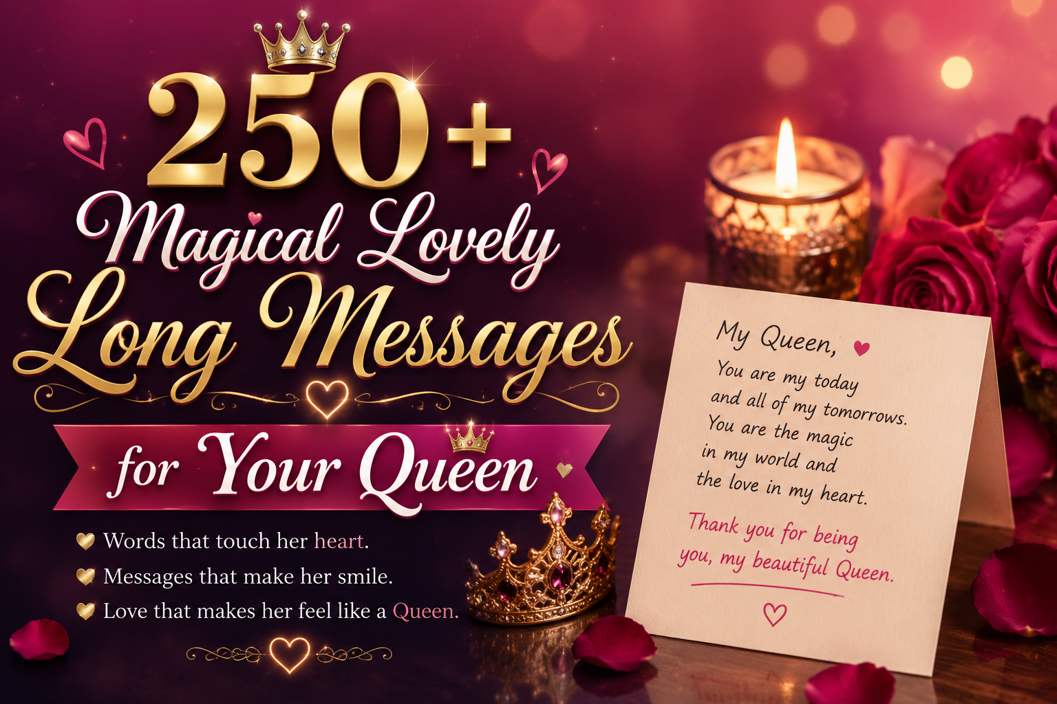 250+ Magical Lovely Long Messages for Your Queen