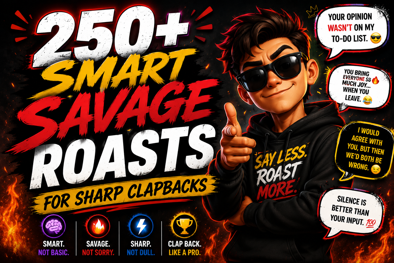 250+ Smart Savage Roasts for Sharp Clap backs