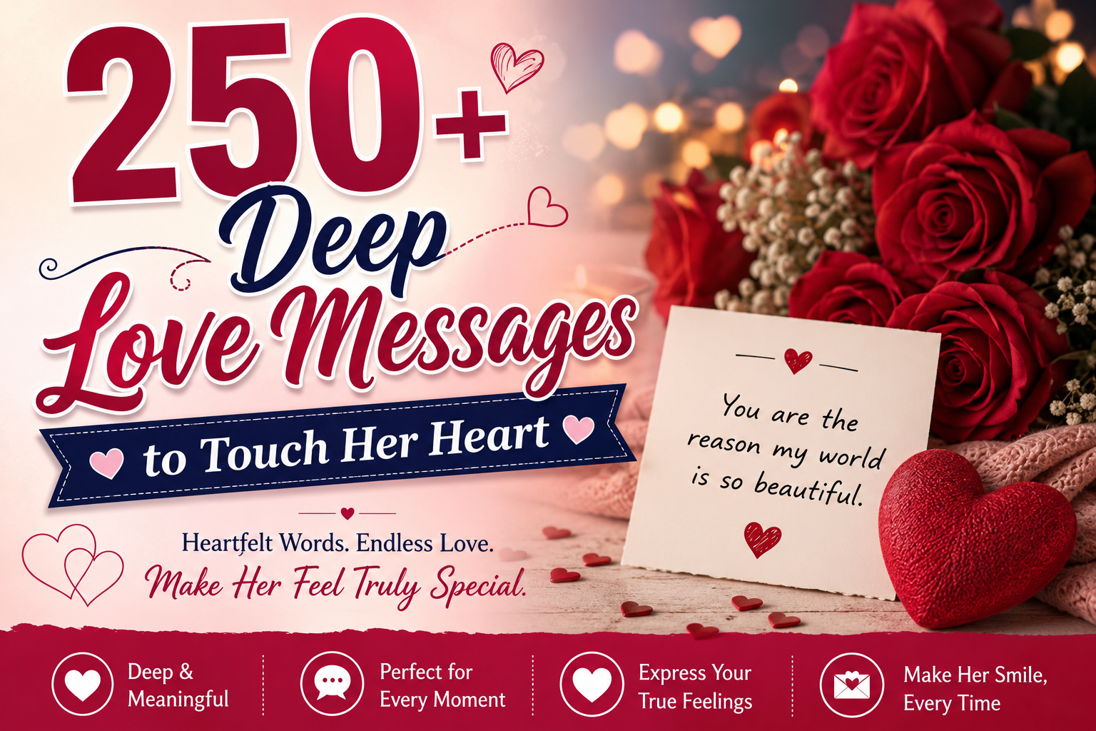 250+ Deep Love Messages to Touch Her Heart