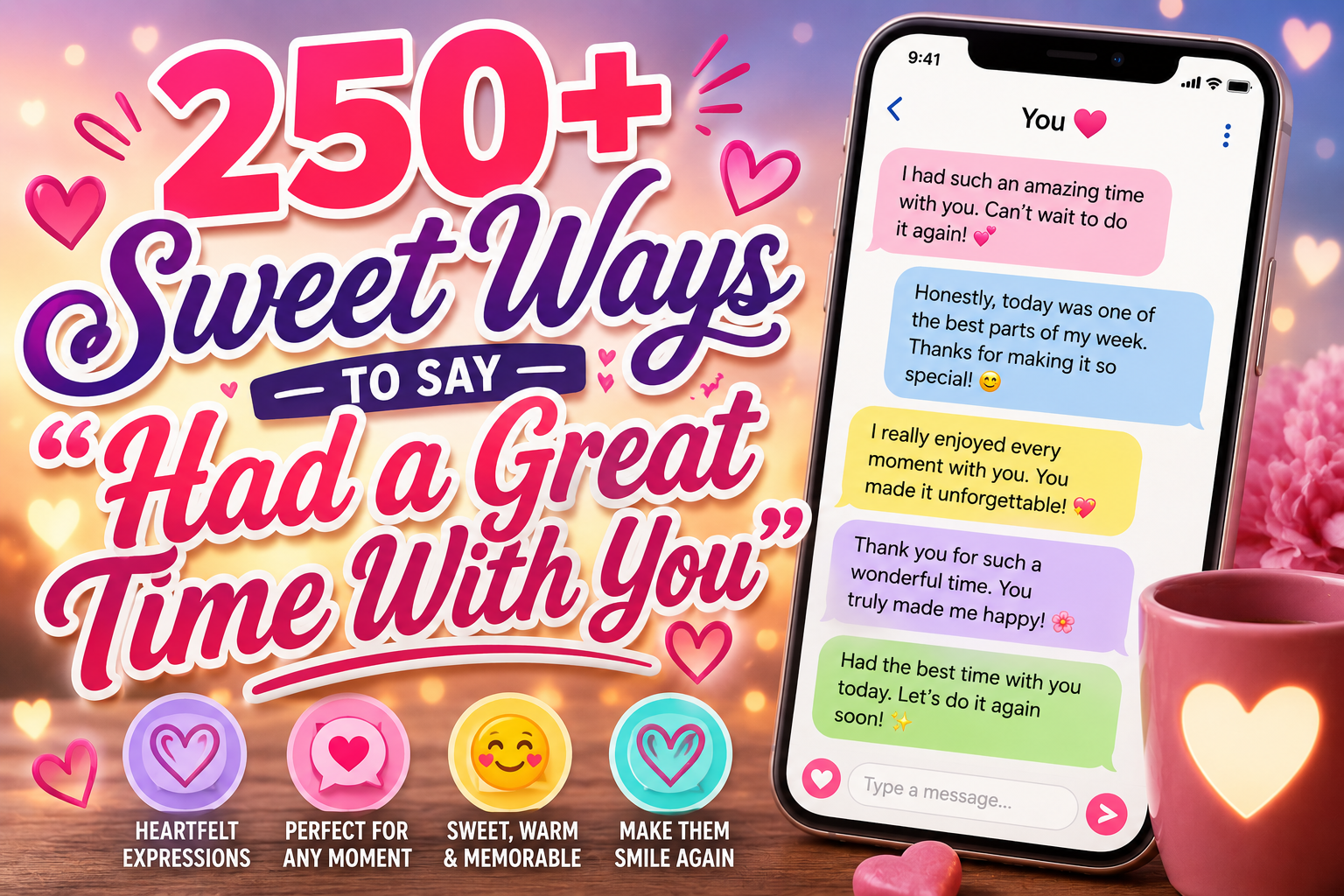 250+ Sweet Ways to Say “Had a Great Time With You”