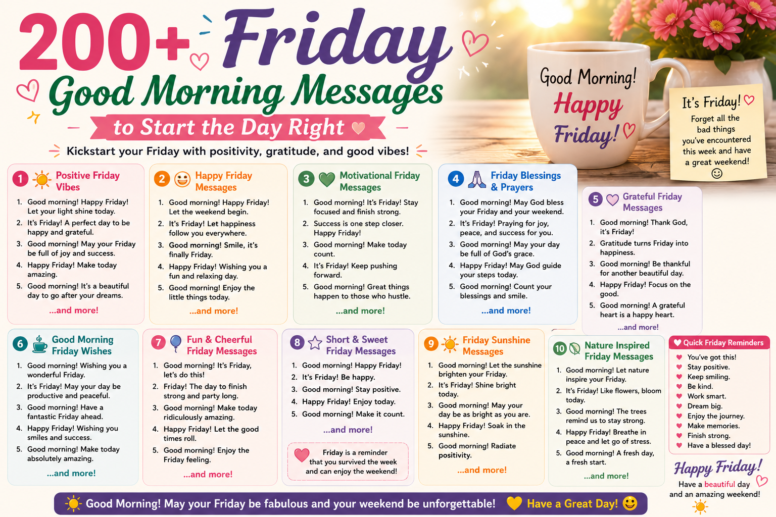 200+ Friday Good Morning Messages to Start the Day Right