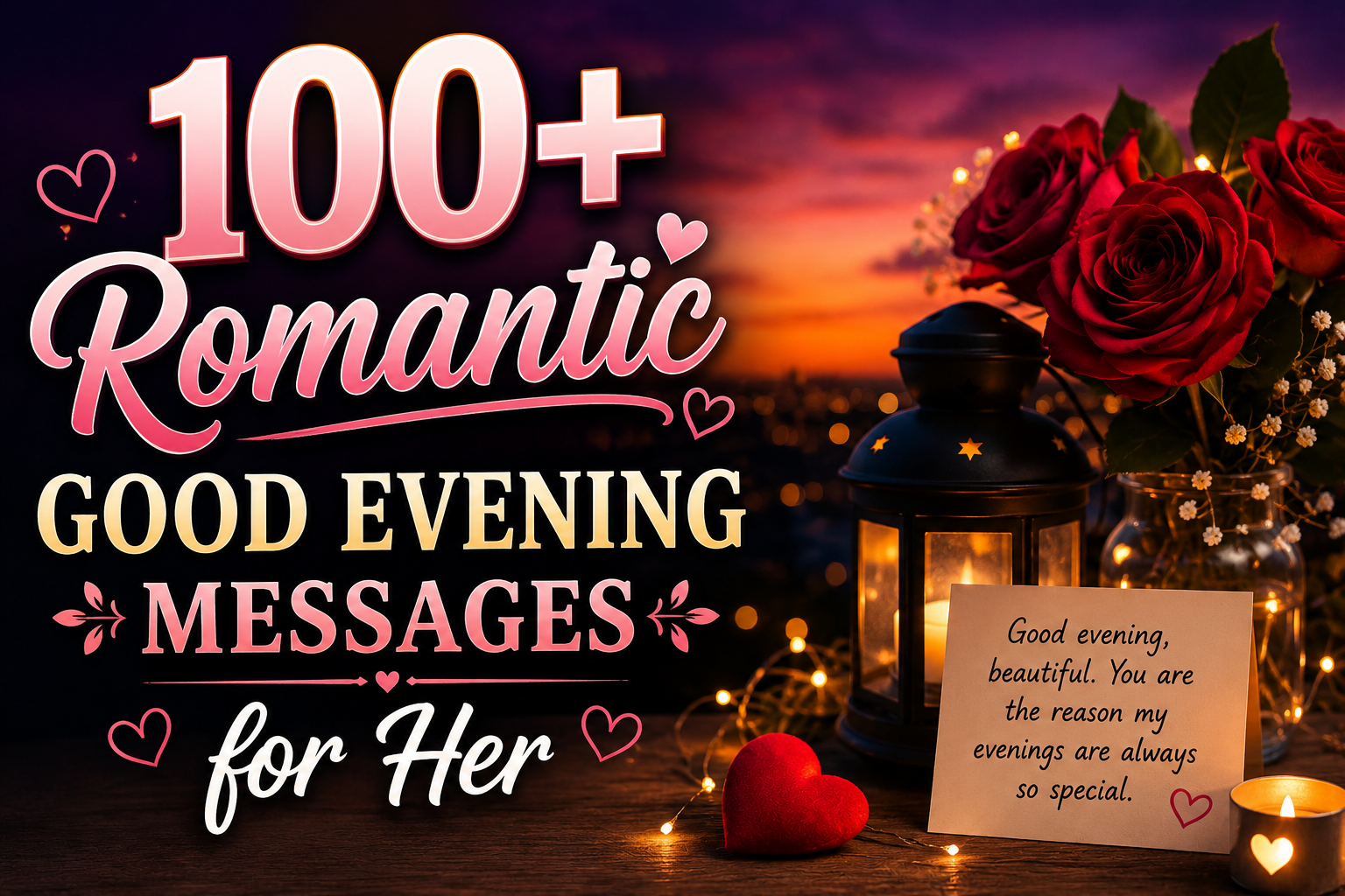 100+ Romantic Good Evening Messages for Her