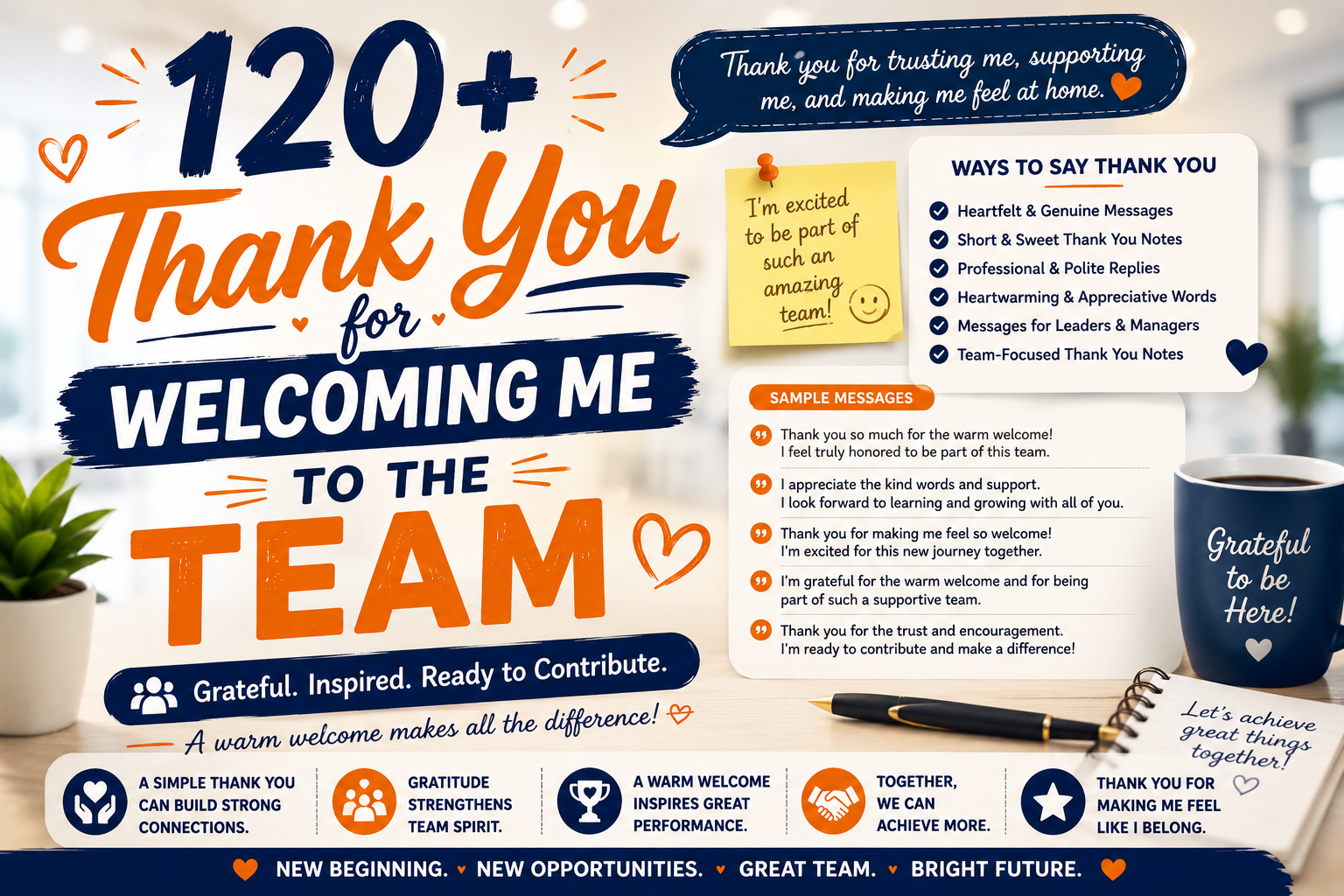 120+ Thank You for Welcoming Me to the Team