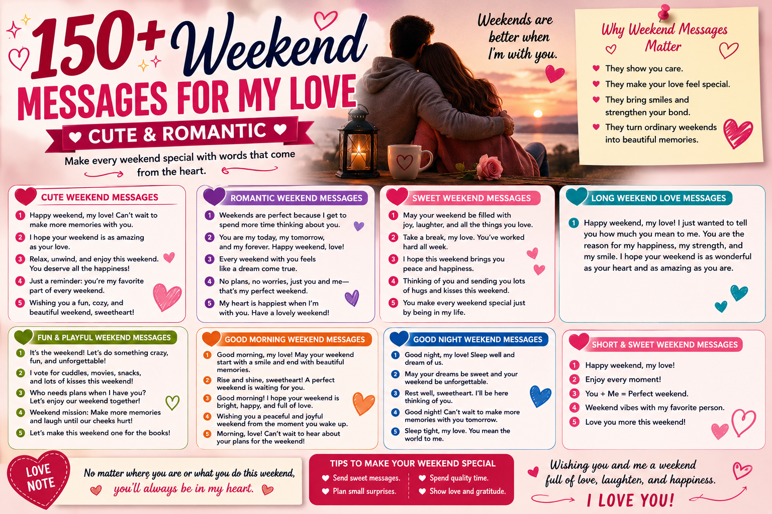 150+ Weekend Messages for My Love (Cute & Romantic)