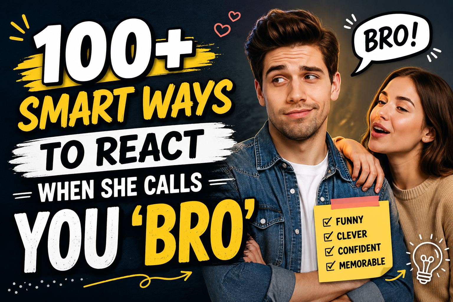 100+ Smart Ways to React When She Calls You “Bro"