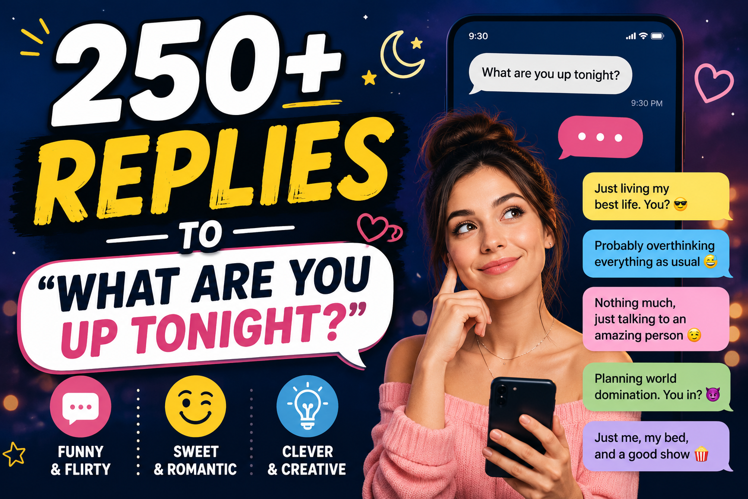 250+ Replies to “What Are You Up Tonight?”