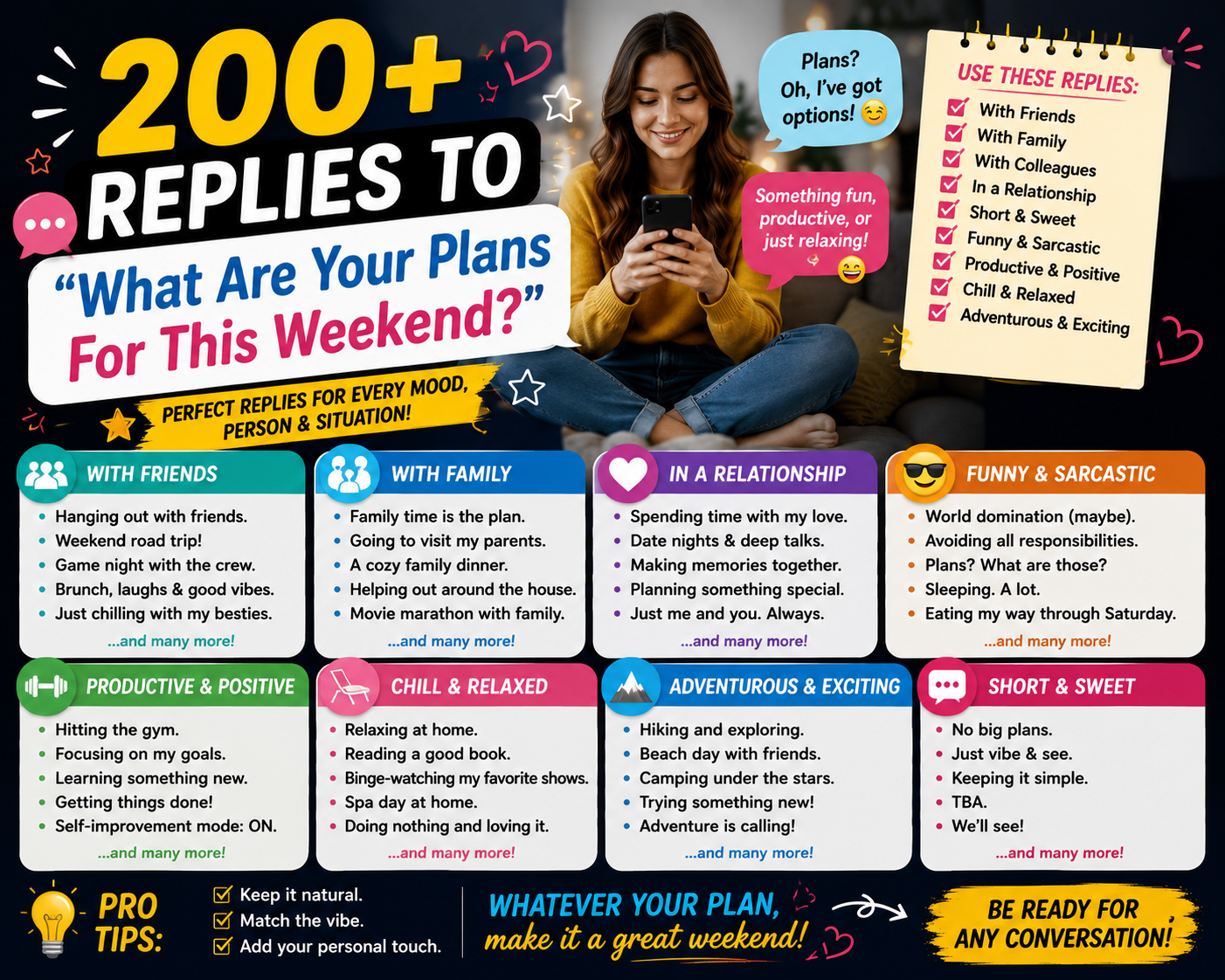 200+ Replies to “What Are Your Plans For This Weekend?”