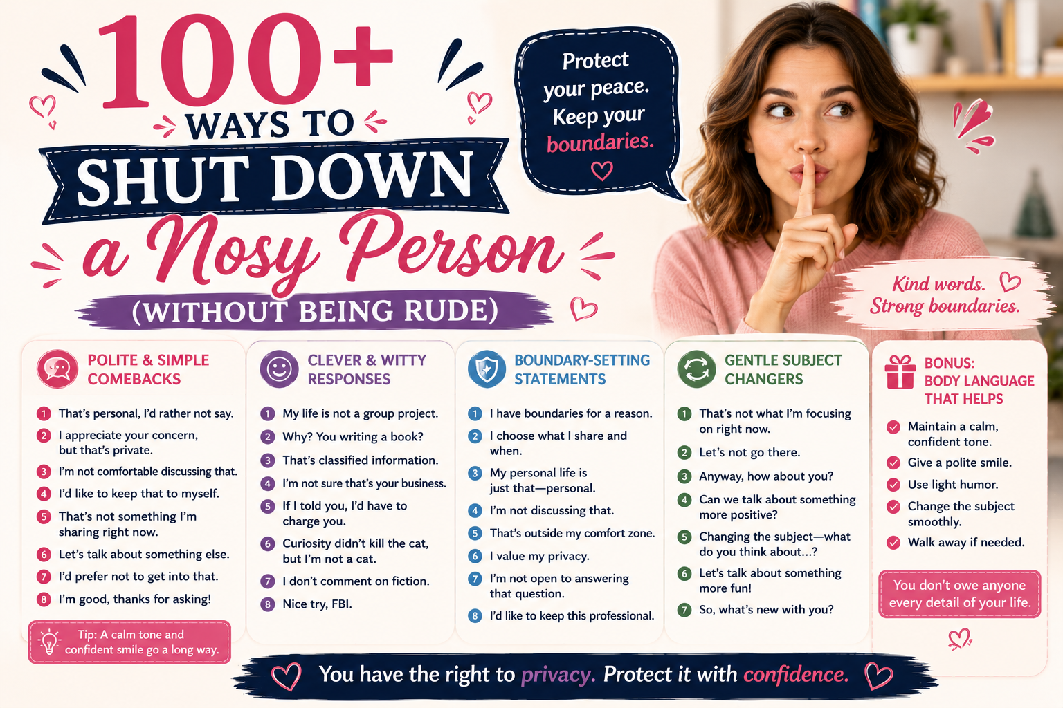100+ Ways to Shut Down a Nosy Person (Without Being Rude)