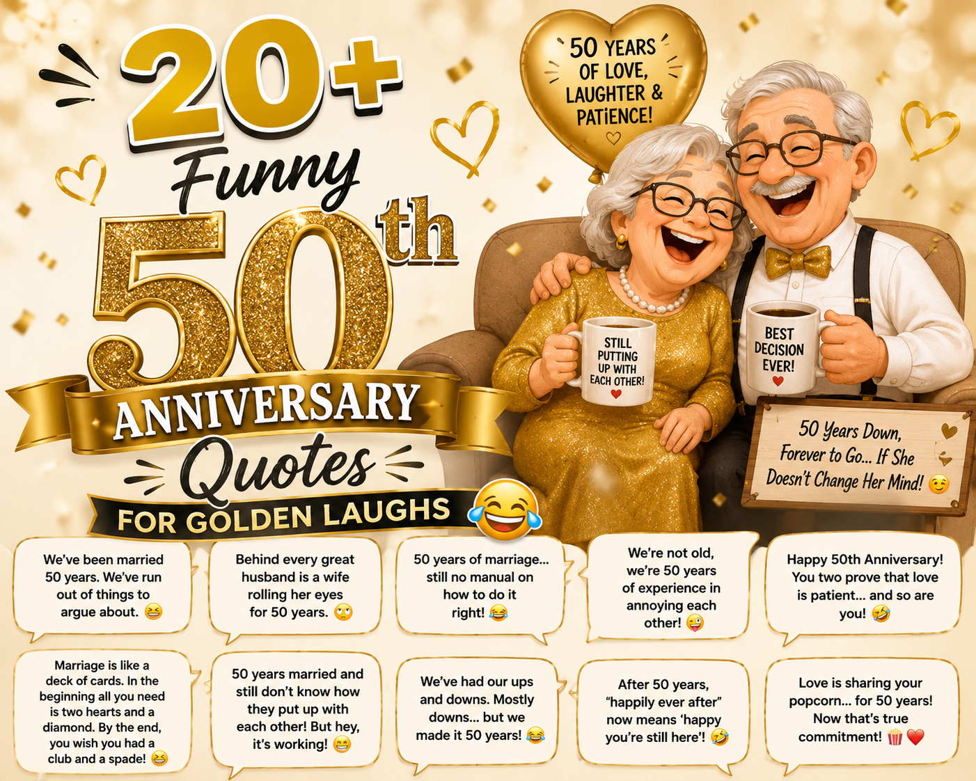 20+ Funny 50th Anniversary Quotes for Golden Laughs