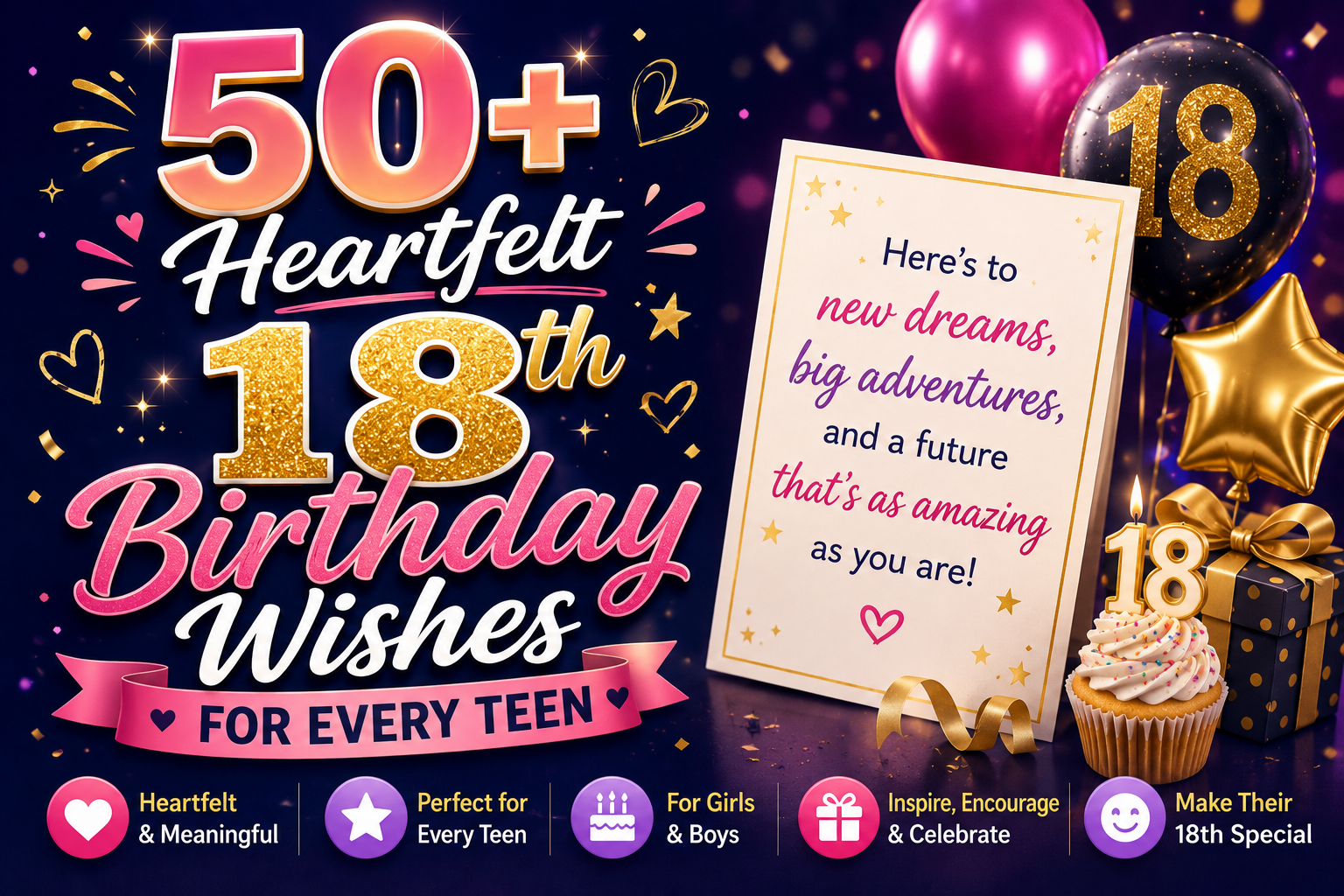 50+ Heartfelt 18th Birthday Wishes for Every Teen