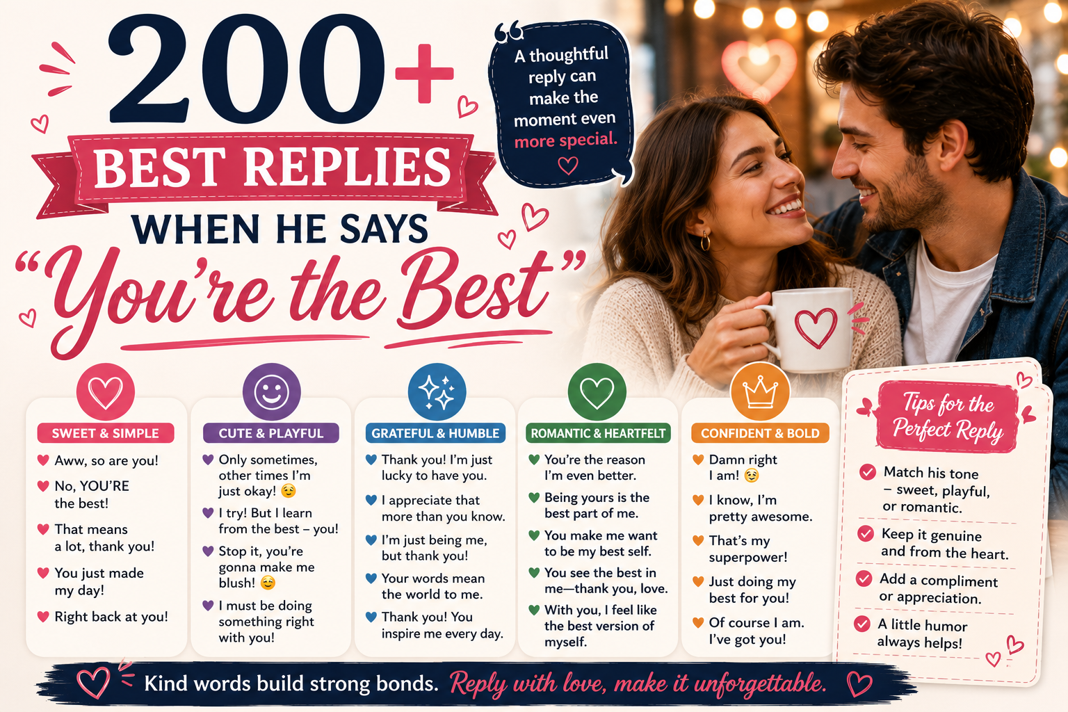 200+ Best Replies When He Says “You’re the Best”