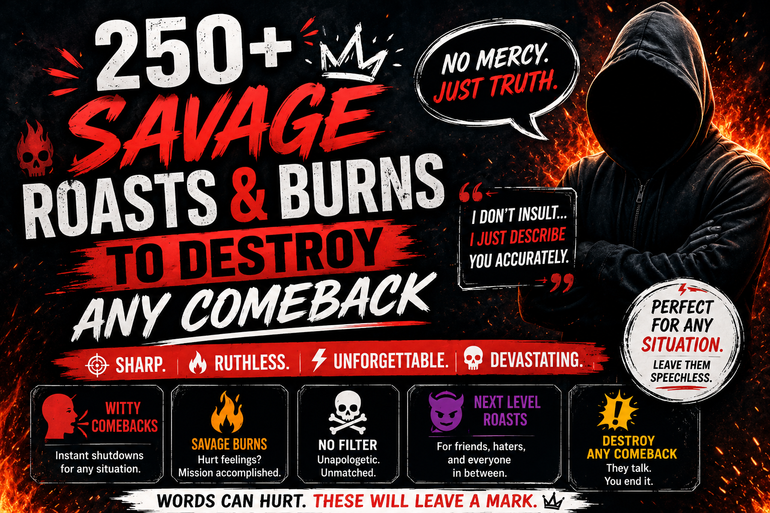 250+ Savage Roasts & Burns to Destroy Any Comeback