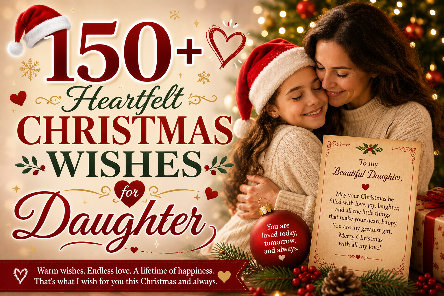 150+ Heartfelt Christmas Wishes for Daughter