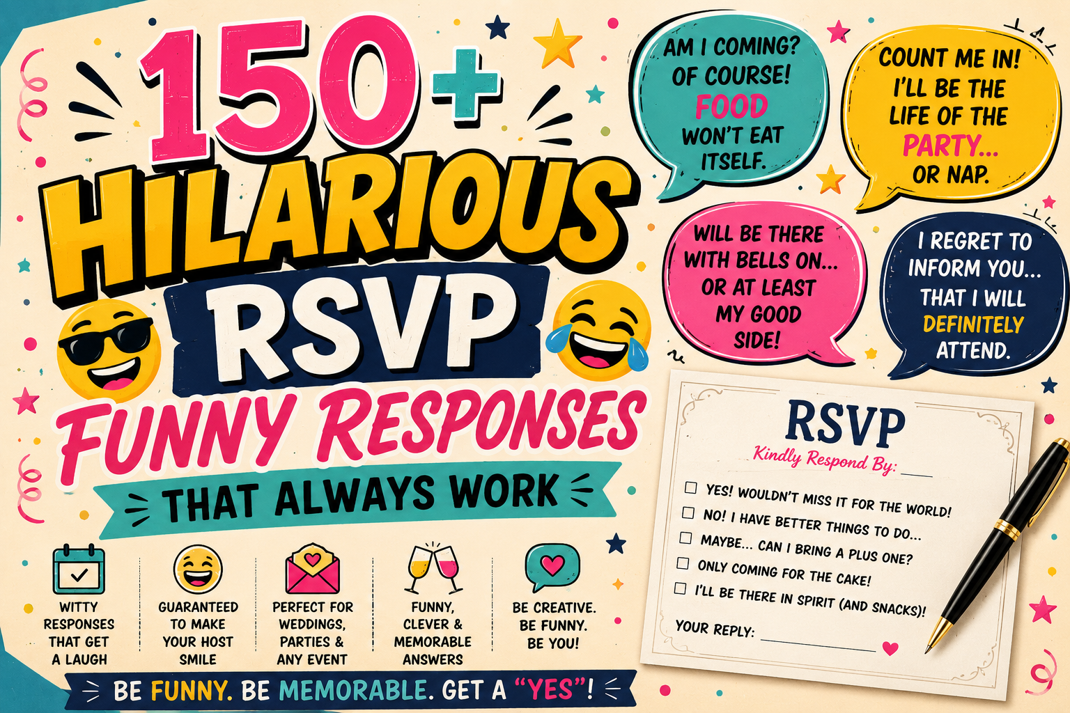 150+ Hilarious RSVP Funny Responses That Always Work