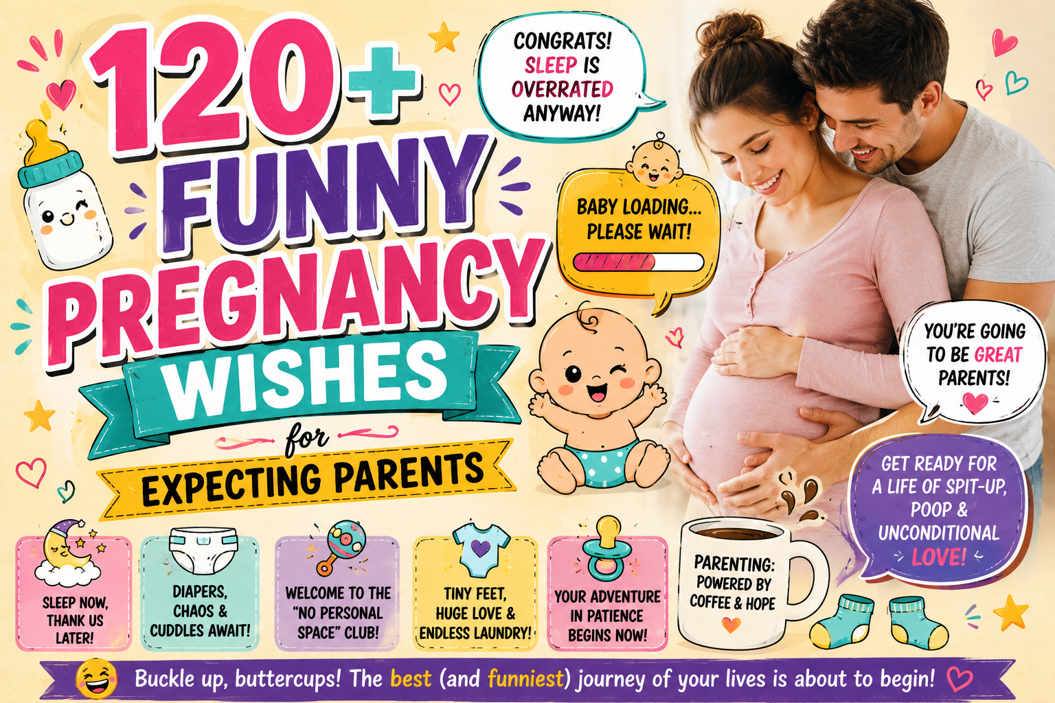 120+ Funny Pregnancy Wishes for Expecting Parents