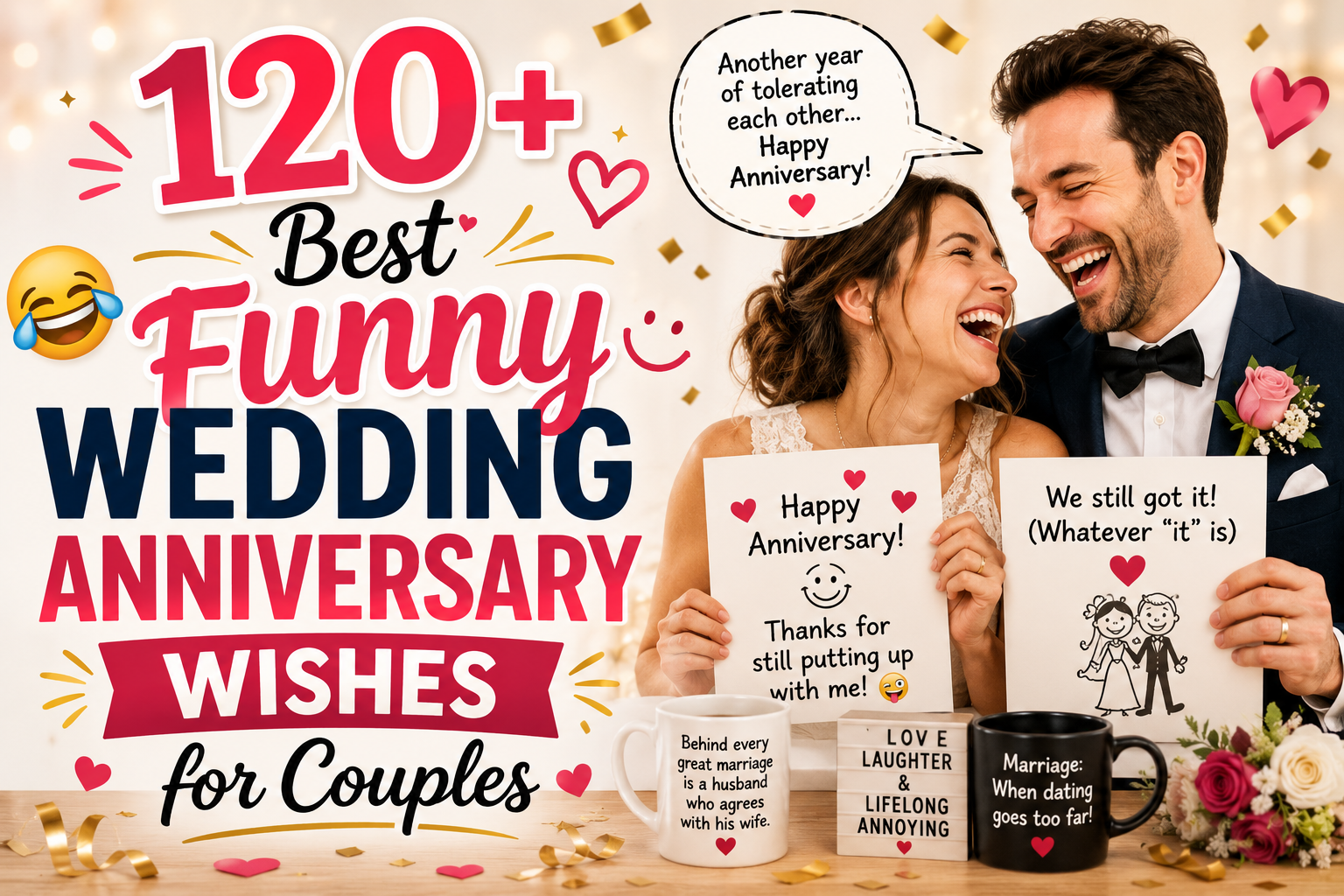 120+ Best Funny Wedding Anniversary Wishes for Couples