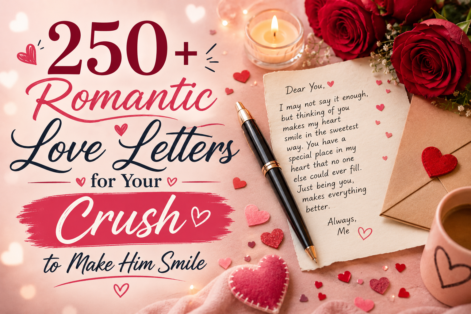 250+ Romantic Love Letters for Your Crush to Make Him Smile