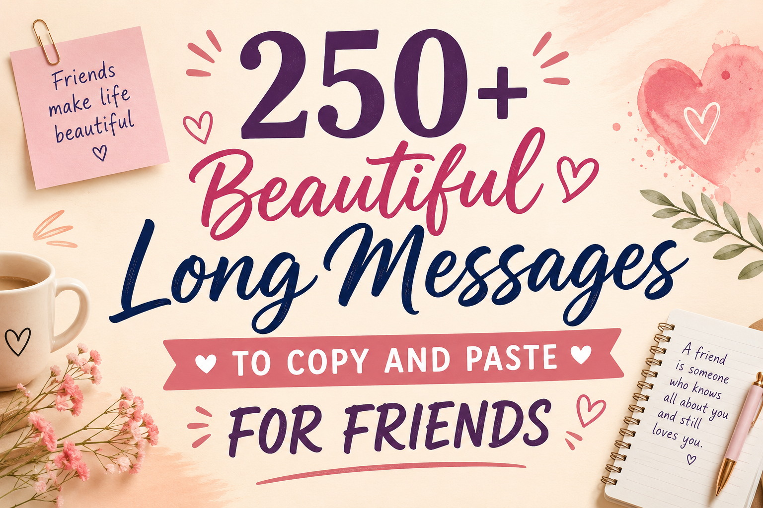 250+ Beautiful Long Messages to Copy and Paste for Friends