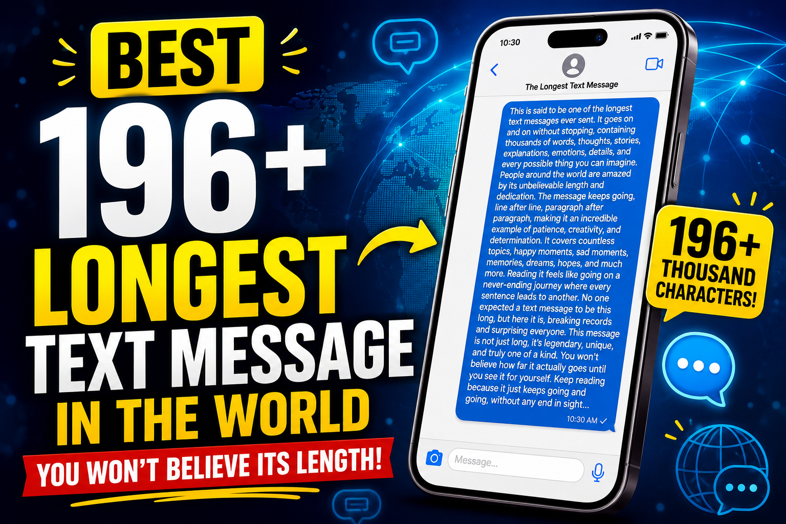 Best 196+ Longest Text Message in the World You Won’t Believe Its Length